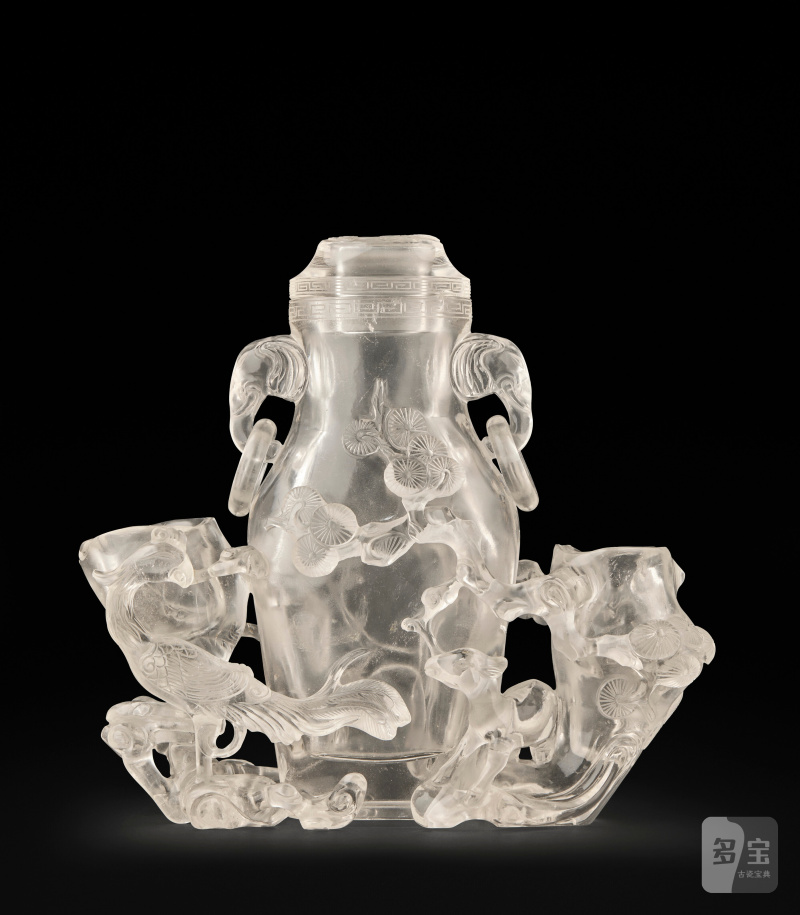 GRAND VASE COUVERT EN CRISTAL DE ROCHE À DÉCOR DE PHÉNIX, PRUNUS ET LINGZHI  CHINE, DYNASTIE QING, XIXE SIÈCLE - 图5